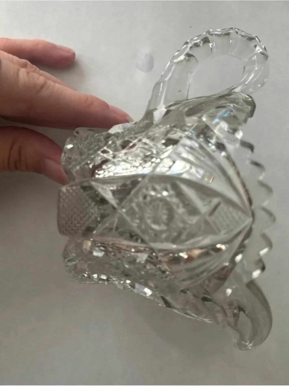 Cut Glass Crystal-Style Pitcher - Clear Decorative Serveware